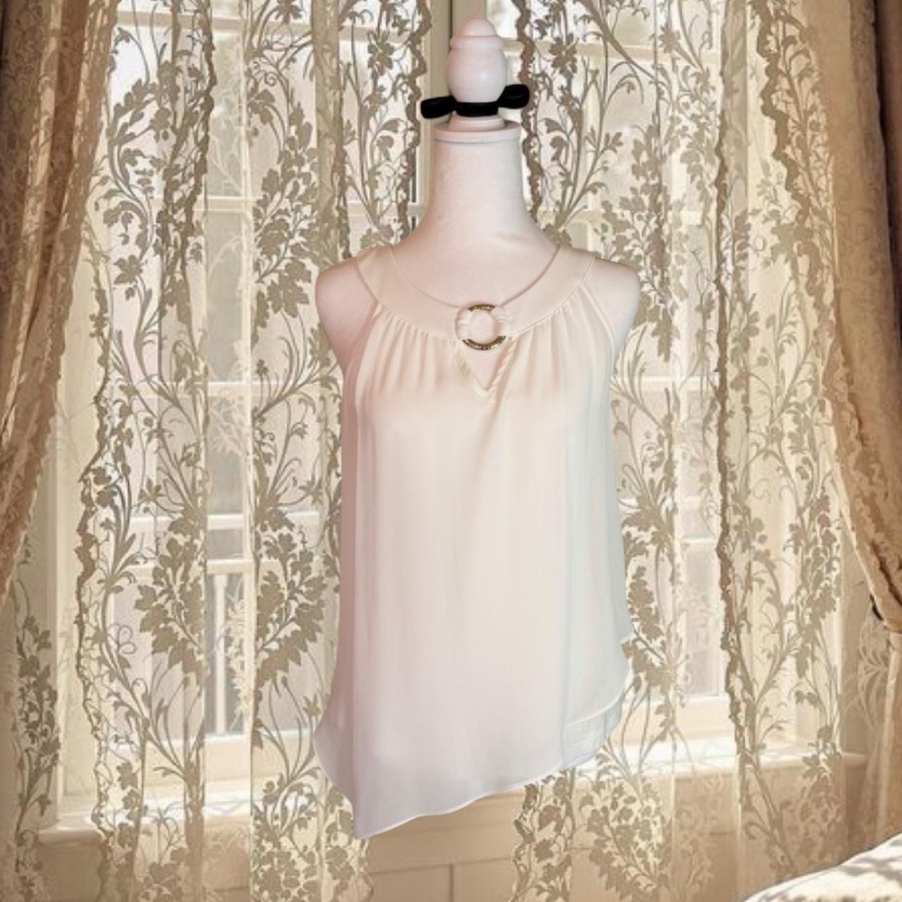 Vintage Y2K Fairycore White Flowy Chiffon Top